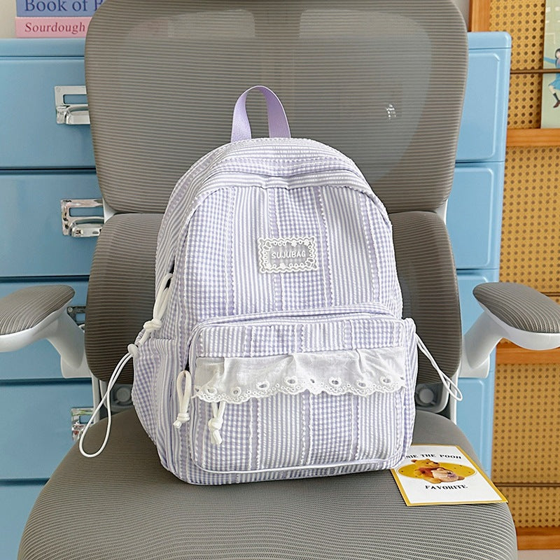 Cute Plaid Design Backpack Kalsten