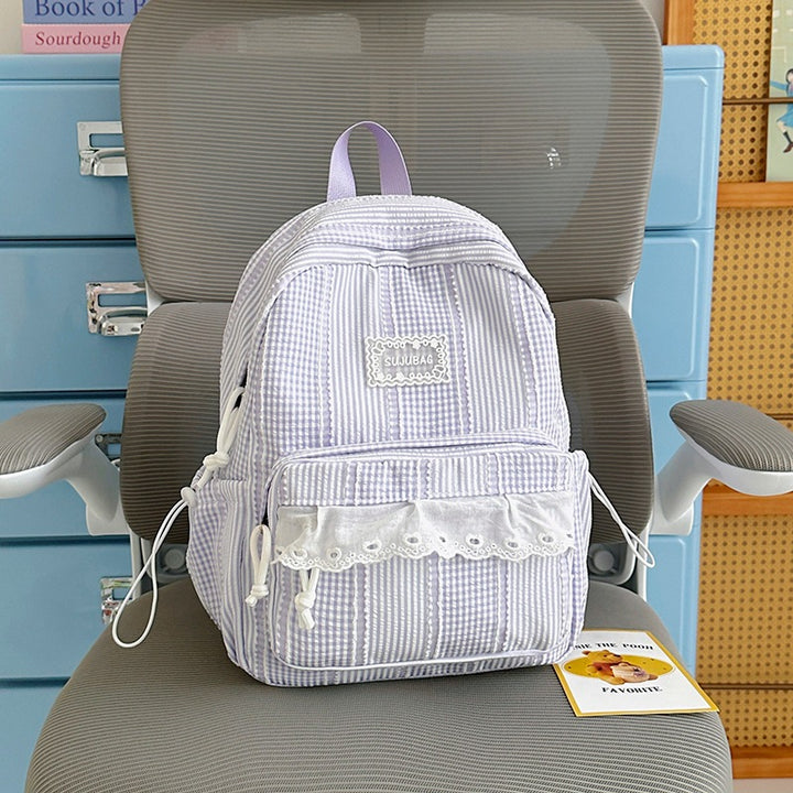 Cute Plaid Design Backpack Kalsten