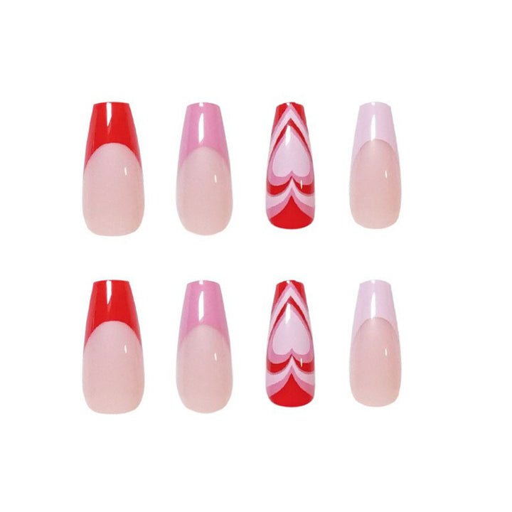 Artistic acrylic nails with heart design Kalsten