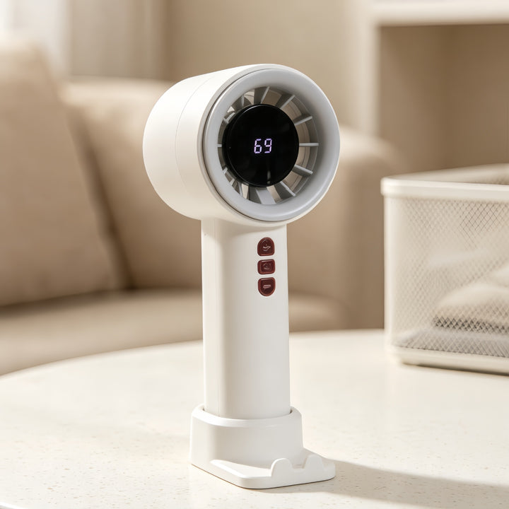 Women High-Performance Hand Fan with Digital Speed Display Kalsten
