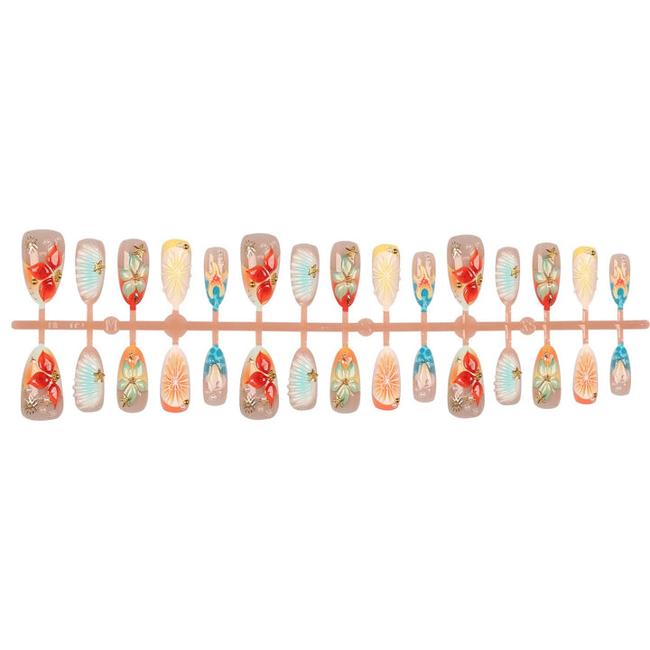 Artistic Summer-Themed Nail Tips