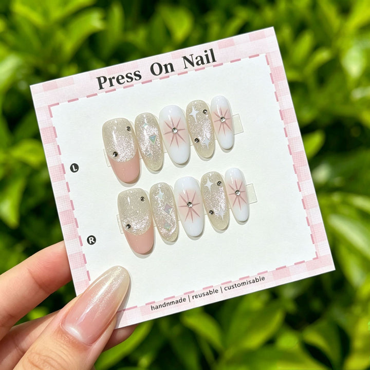 Artistic Floral Press-On Nail Set  1791773803