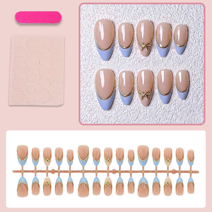 Acrylic nail set with elegant designs and gold accents Kalsten