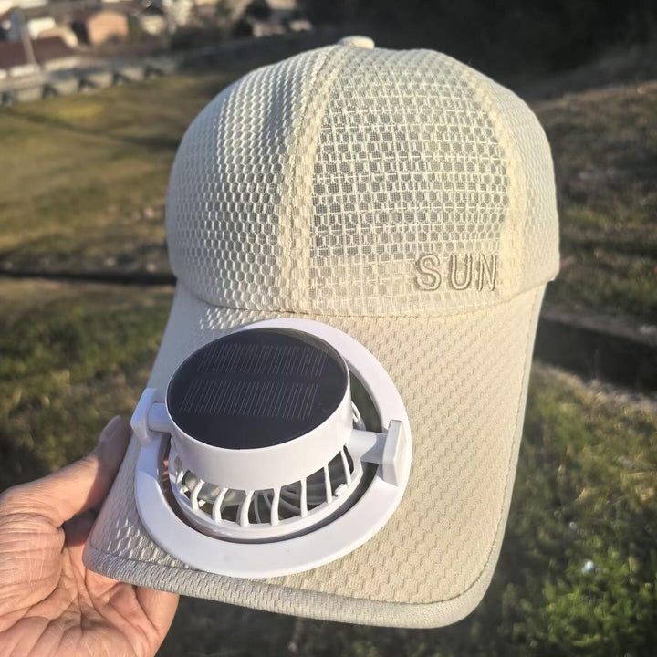 Sun Cap with removable solar fan, breathable mesh and adjustable umbrella Kalsten