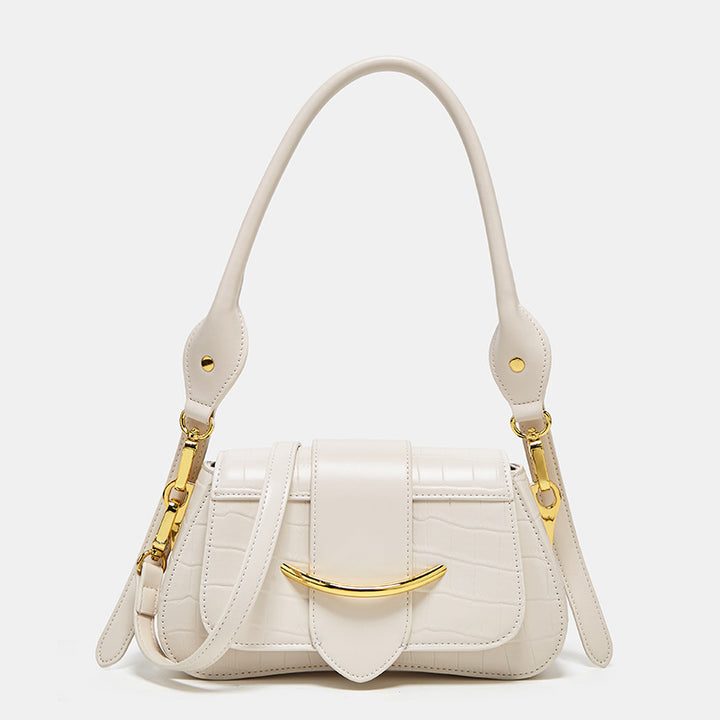 Crocodile-Embossed Mini Shoulder Bag