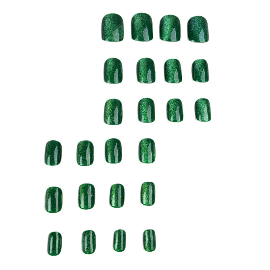 Glossy Green Press-On Nail Set