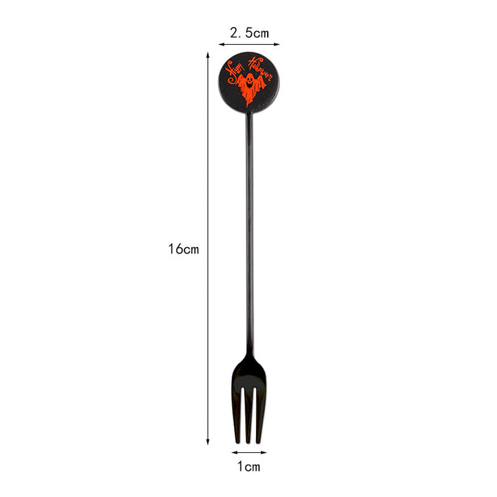 Long Bar Spoon Cocktail Stirring Spoon made of Stainless Steel with Halloween Ghost Design