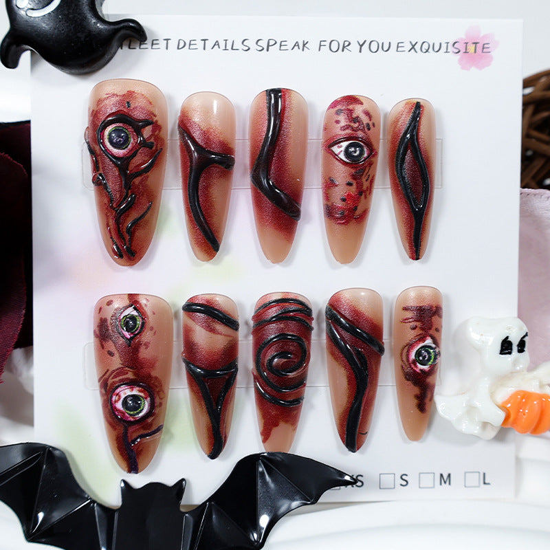Creative nail art set with creepy design Kalsten