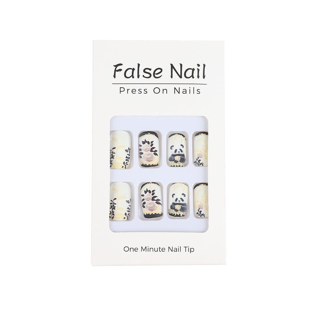 Artificial nails with floral panda design Kalsten