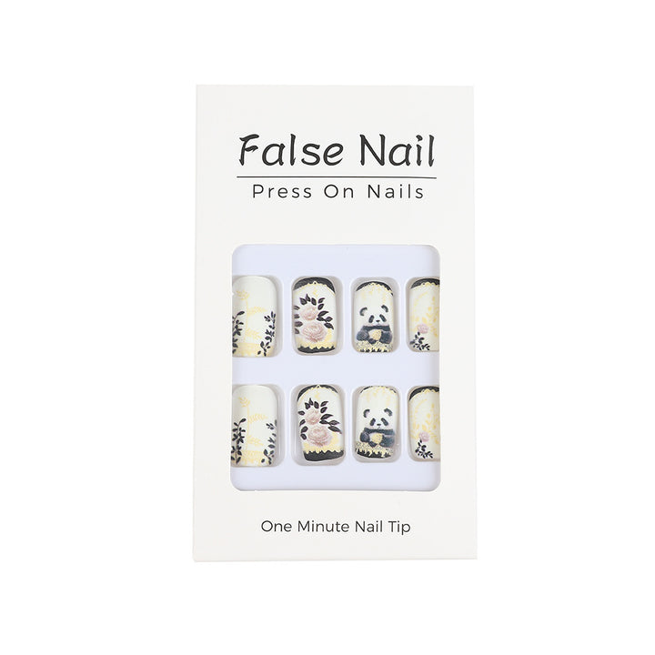 Artificial nails with floral panda design Kalsten