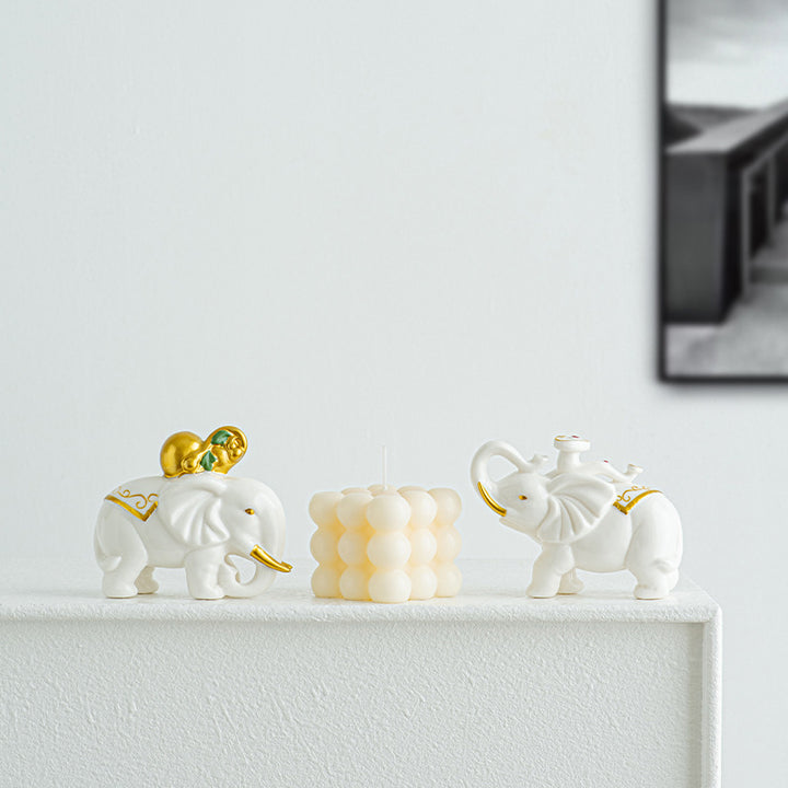 Elegant elephant figurine made of high-quality ceramic Kalsten