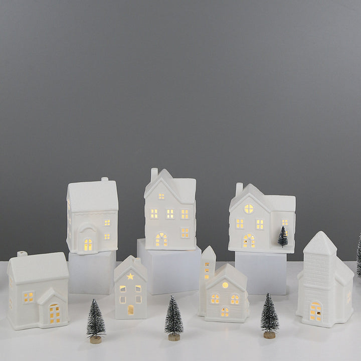Ceramic House-Shaped Decorative Lantern Kalsten