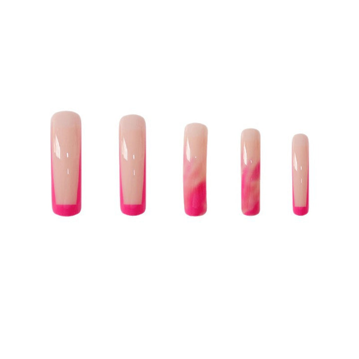 Trendy Long Marble Effect Press-On Nails Kalsten