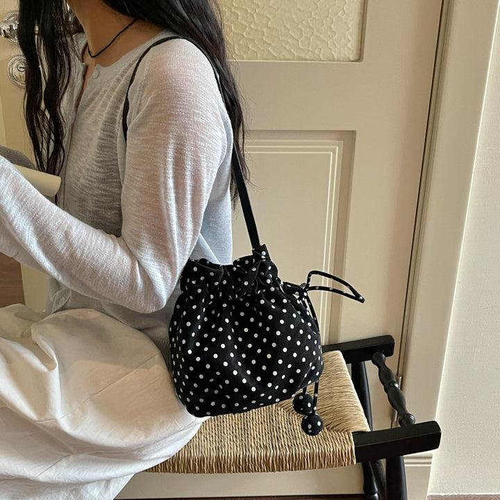 Playful Polka Dot Drawstring Crossbody Bag Kalsten