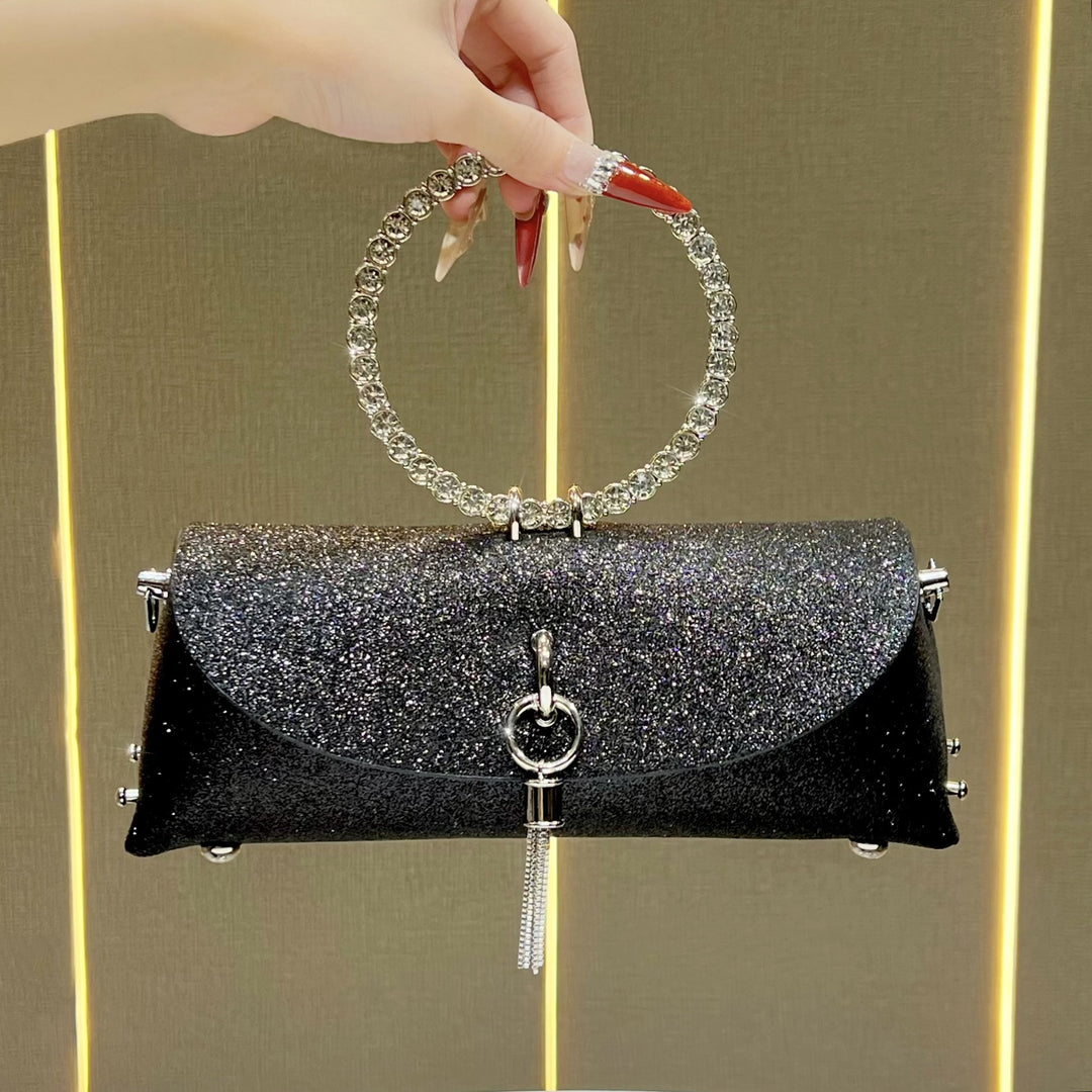 Sparkling Rhinestone-Handled Evening Clutch