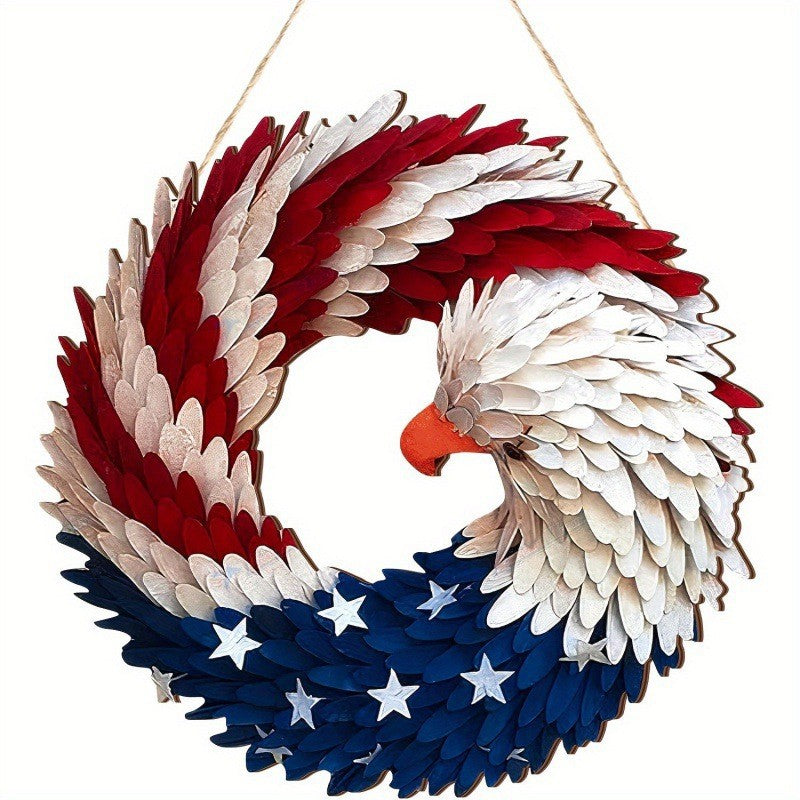 Unisex nan patriotic anniversary commemorative circular resin wall plaque with high-relief eagle Liberty Bell and Statue of Liberty personalization Kalsten