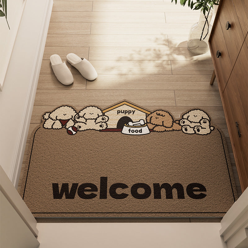 Cute Puppy-Themed Welcome Mat Kalsten
