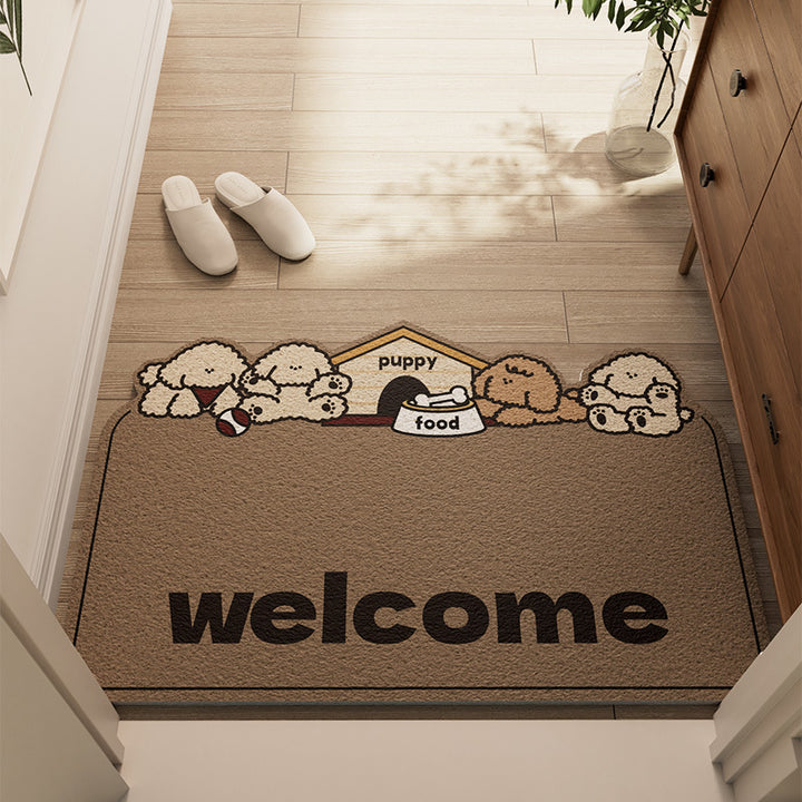 Cute Puppy-Themed Welcome Mat Kalsten