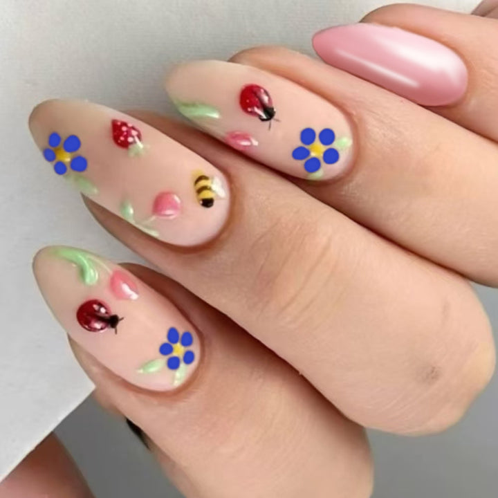 Artistic Floral Press-On Nails Kalsten 1787370443
