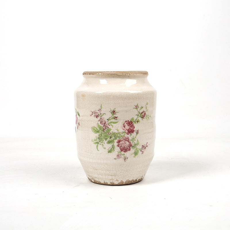 Floral ceramic flower pot with artistic pattern Kalsten