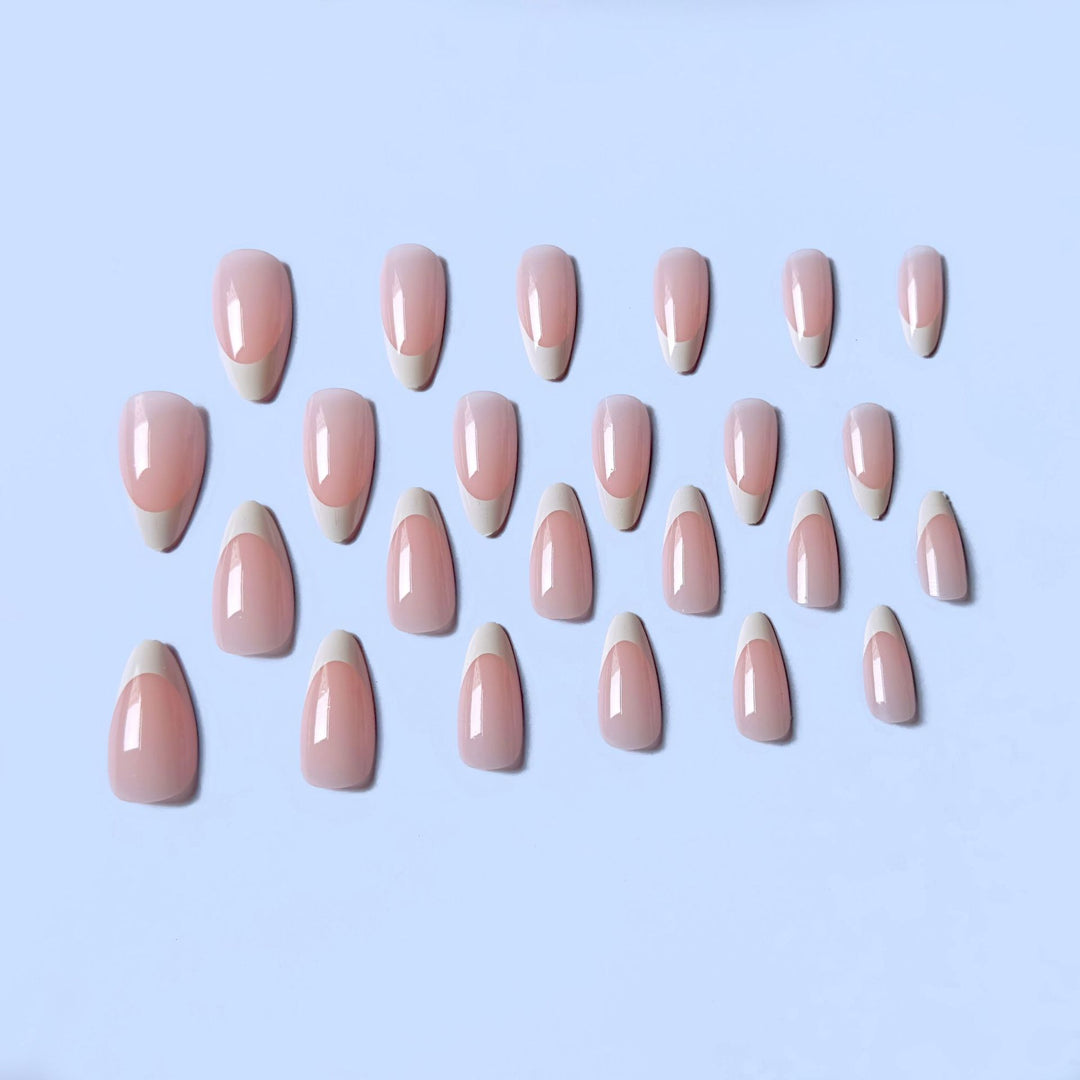 Elegant French Tip Acrylic Nail Art Set  1790958235