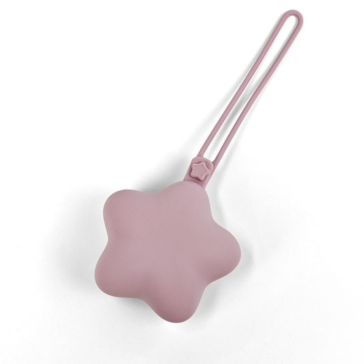 Soft-Touch Silicone Star-Shaped Mini Pouch Keychain with Elastic Loop