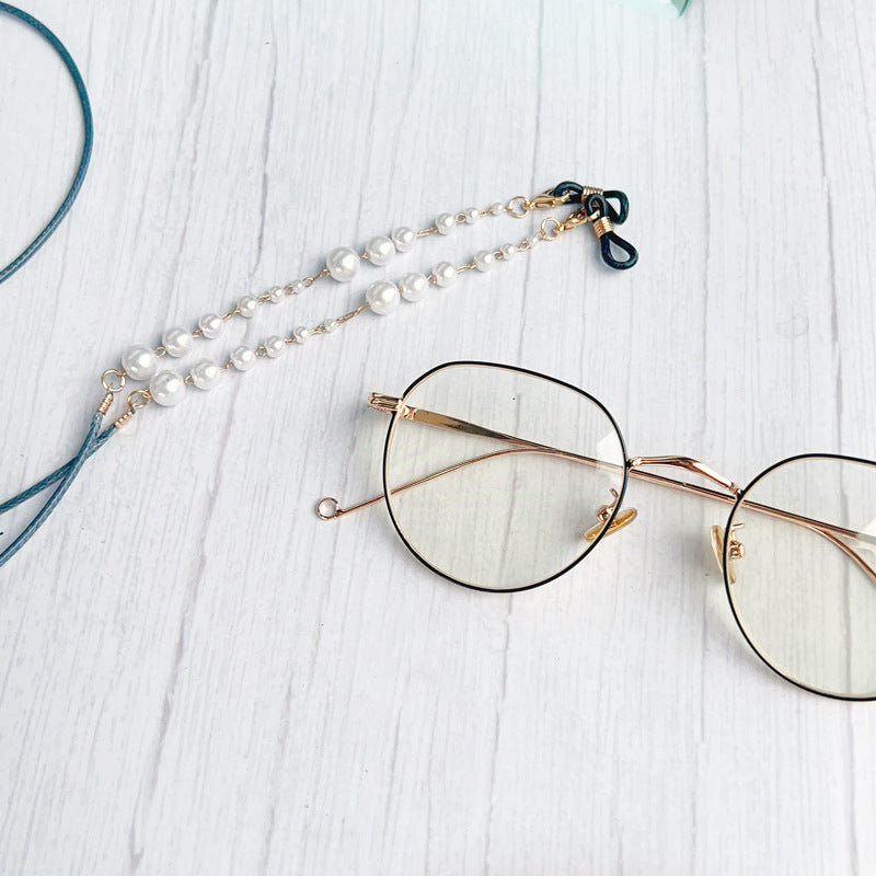 Pearl-Accented Eyewear Holder Chain Kalsten