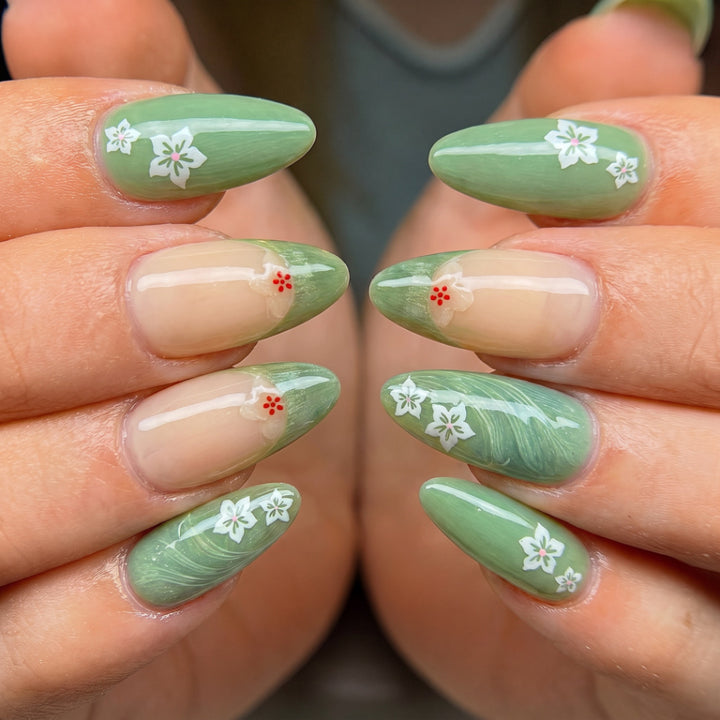 Artificial Nails Set with Filigree Flower Patterns Kalsten