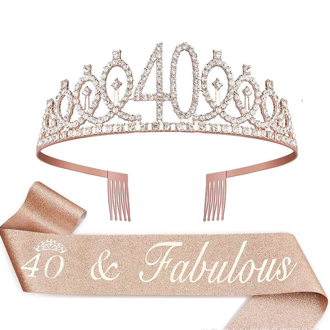 Ladies Crystal Princess Crown with 30 & Fabulous lettering Kalsten
