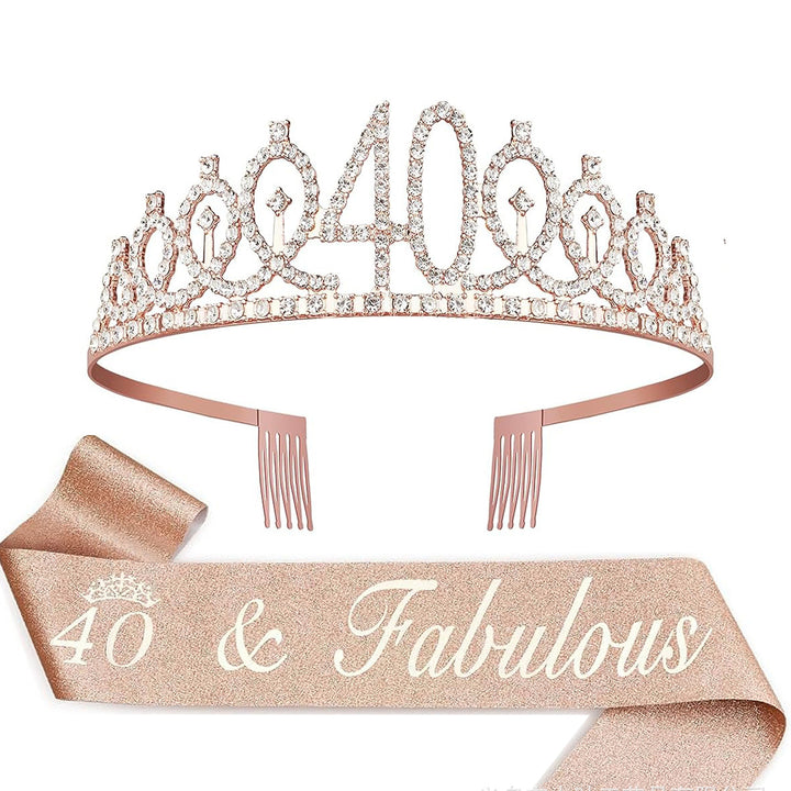 Ladies Crystal Princess Crown with 30 & Fabulous lettering Kalsten
