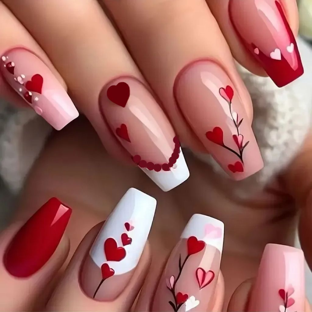 Heart-Design Acrylic Nail Art Set Kalsten