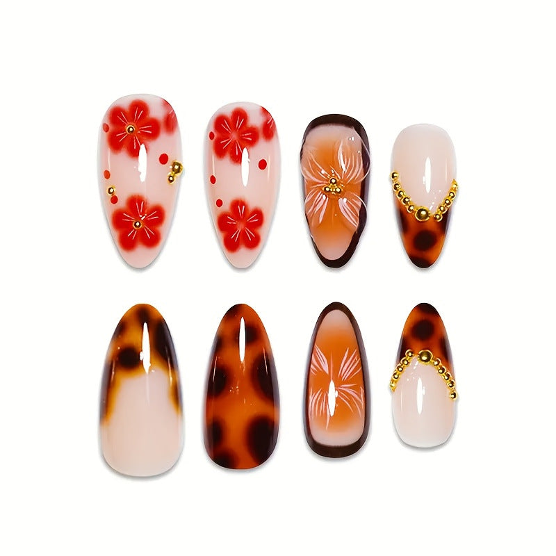 Artistic Gel Floral Nail Enhancements Kalsten