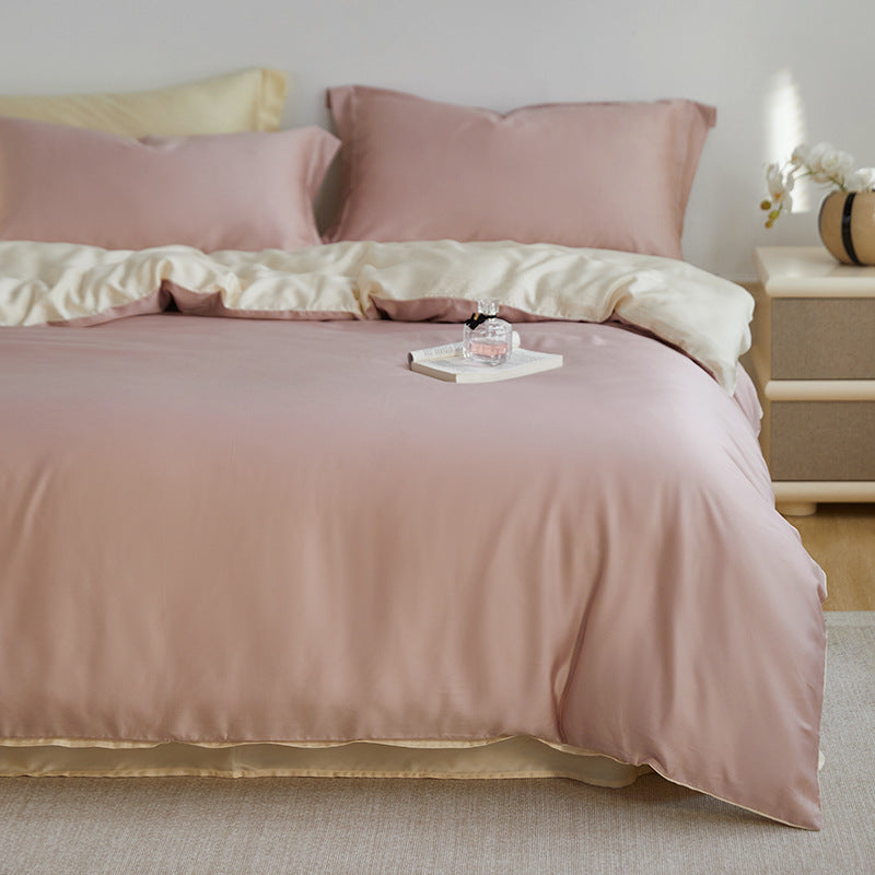 High-quality reversible Mako satin bedding set with a silky-soft touch