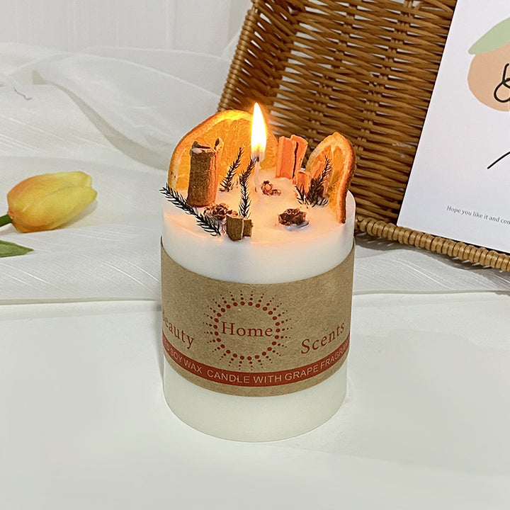 Textured Kernel Sculpted Scented Soy Wax Pillar Candle