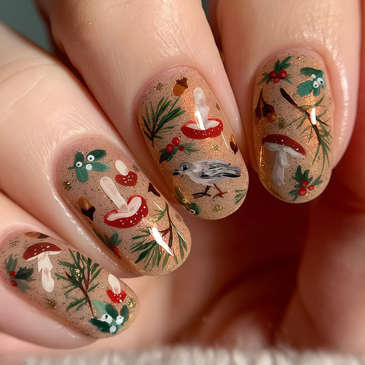 Art Nail Set with Botanical Patterns Kalsten