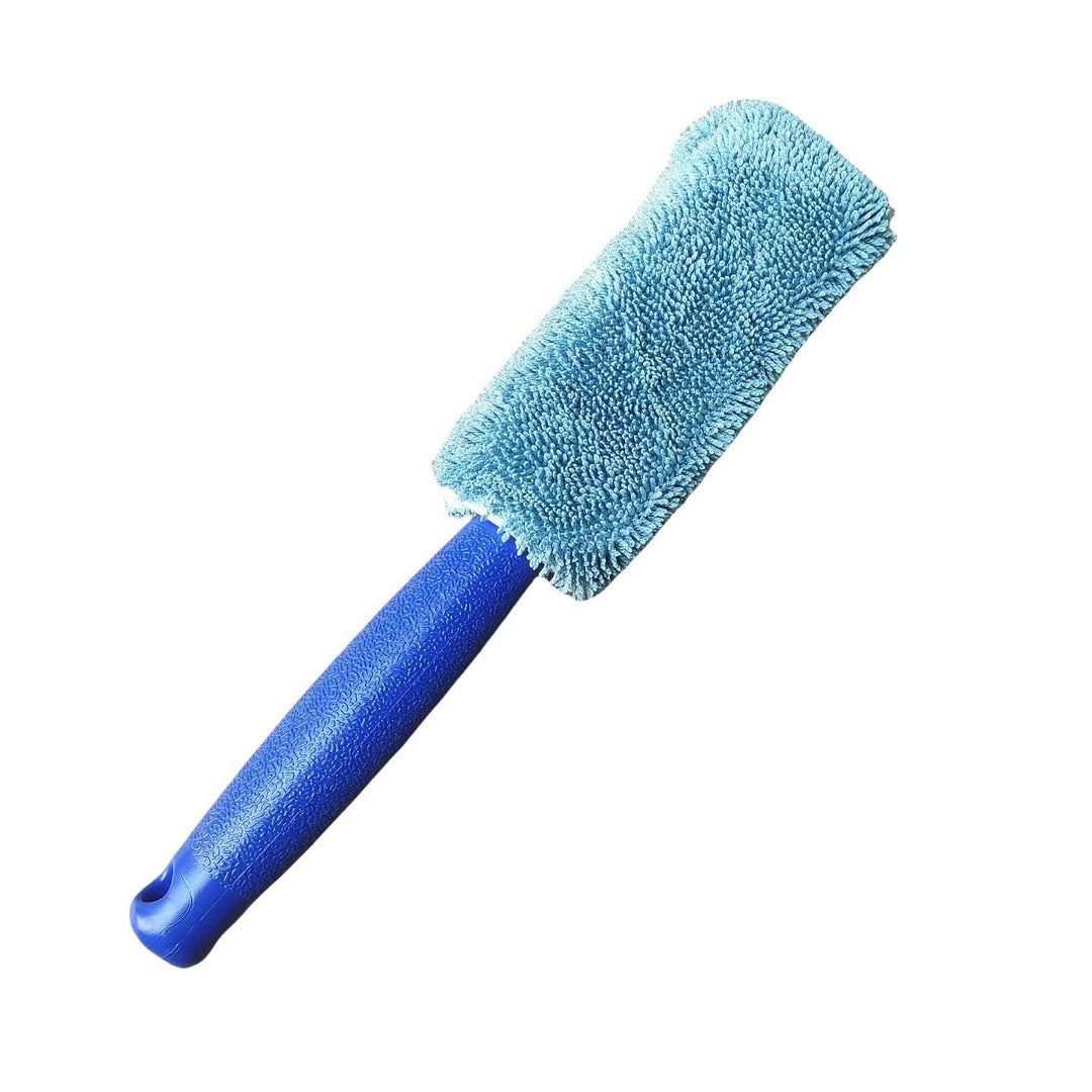 Microfiber Long-Handled Wheel And Rim Cleaning Brush With Plush Chenille Head