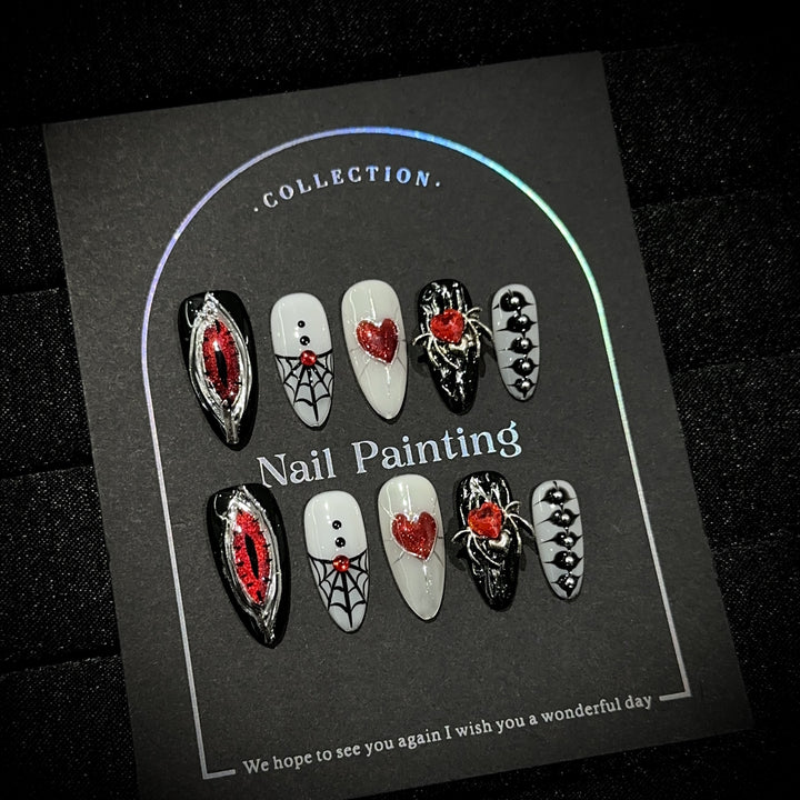 Gothic Themed Press-On Nail Art Set