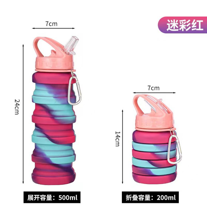 Unisex Collapsible Sports Water Bottle with Carabiner Kalsten