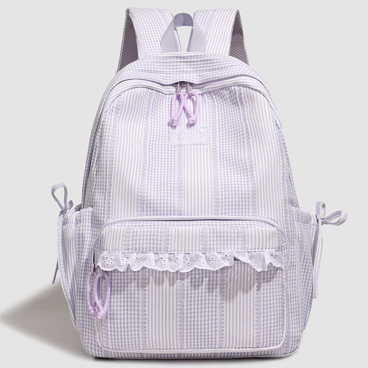Casual Lace-Trimmed School Backpack