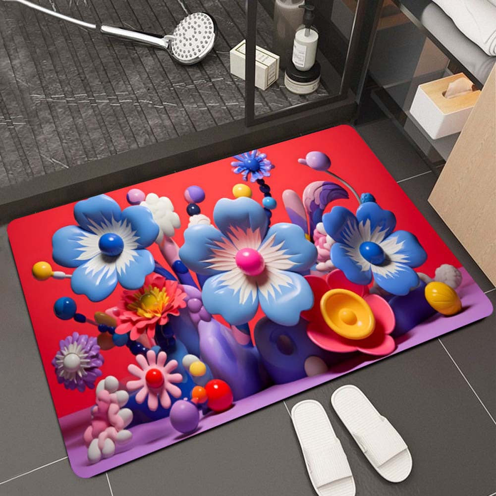 Floral Design Bath Mat