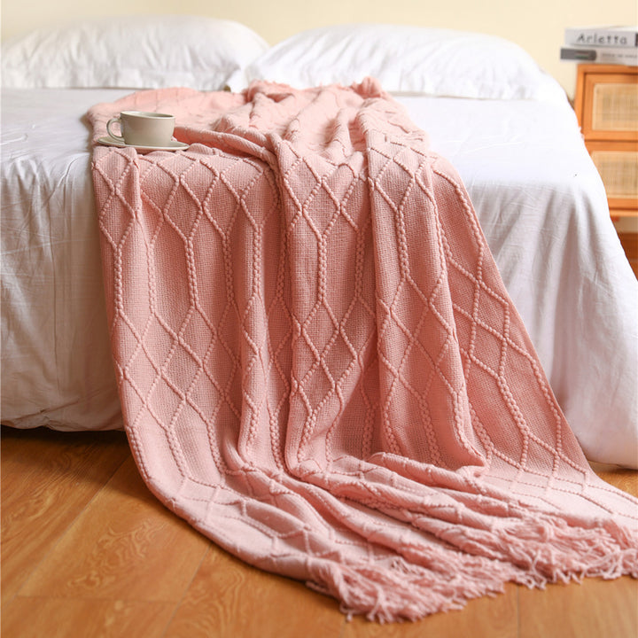 Luxurious Woven Textured Throw Blanket Kalsten