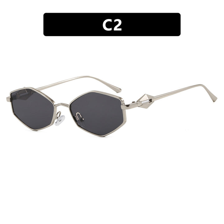 Women's geometric sunglasses with protective UV filter and high-end metal frame Kalsten