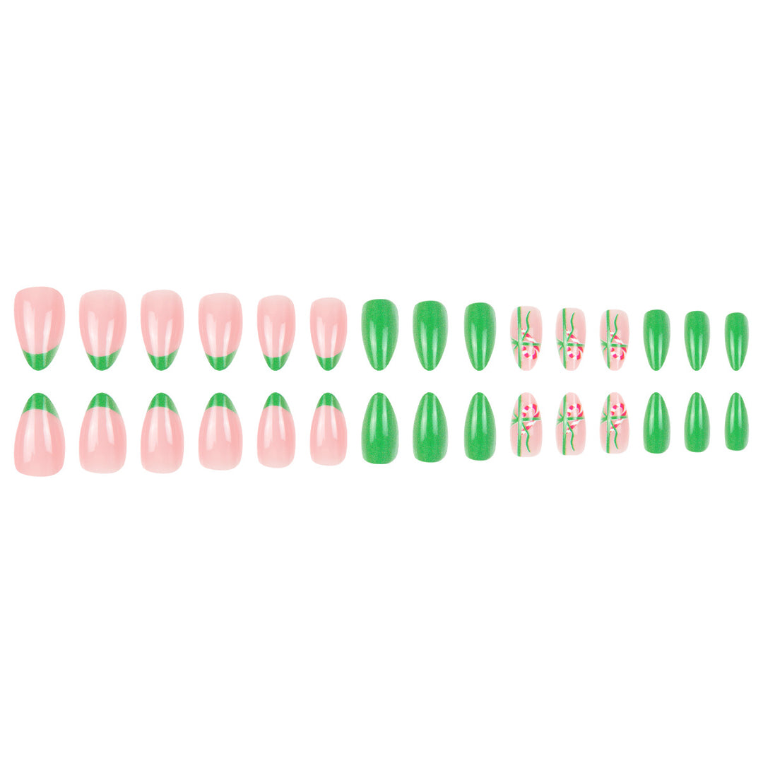 Elegant Floral-Themed Nail Design Kalsten