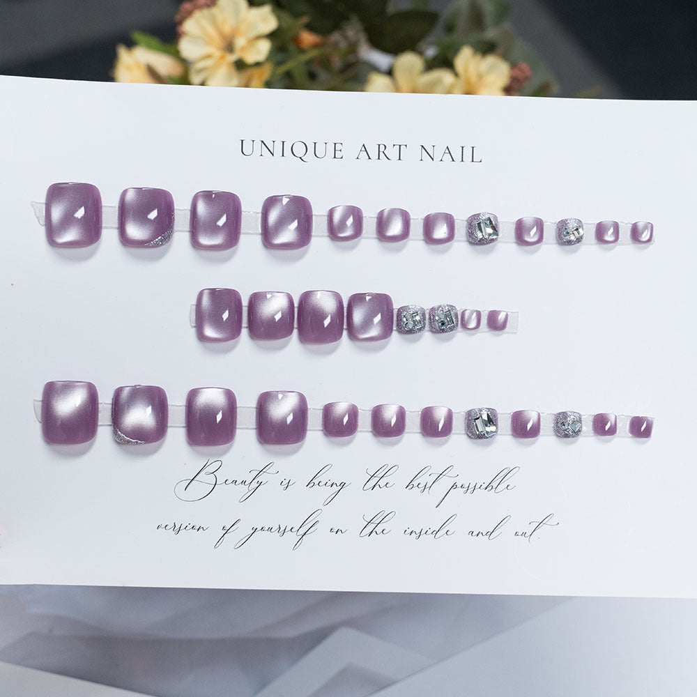Elegant Rhinestone-Accented Pedicure Nail Art