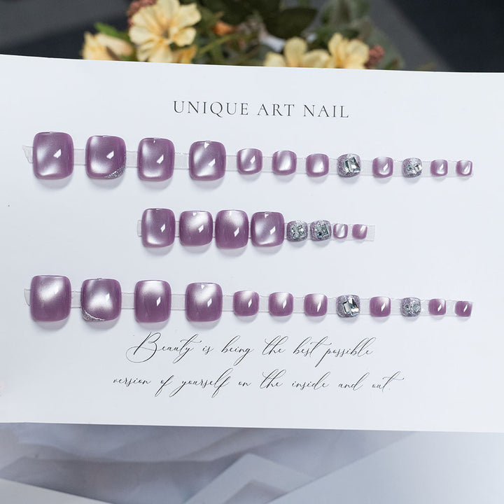 Elegant Rhinestone-Accented Pedicure Nail Art