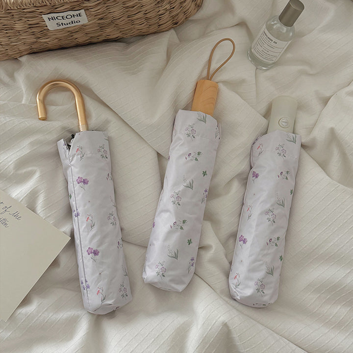 Ladies Folding Umbrella with Elegant Flower Design Kalsten