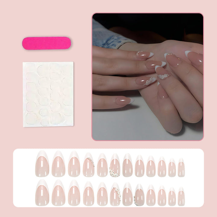 Artificial nail set with romantic flower and glitter embellishments Kalsten