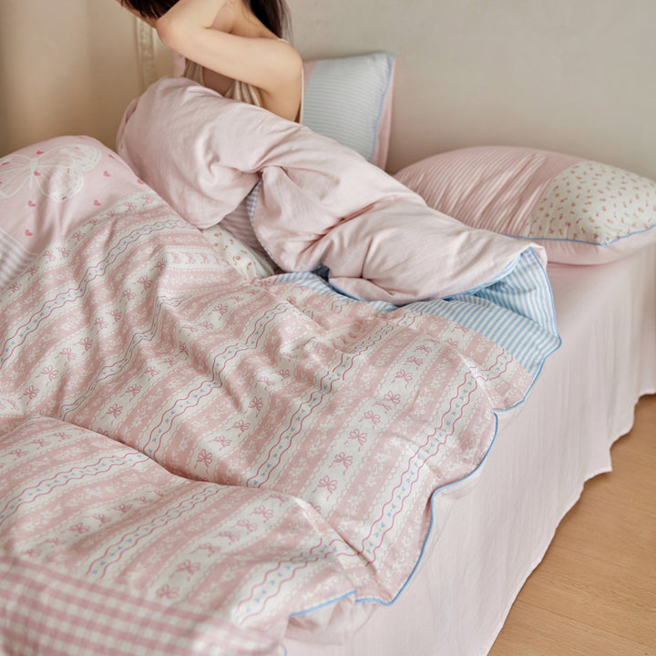 Patchwork Cotton Bedding Set in Vintage Patchwork Design