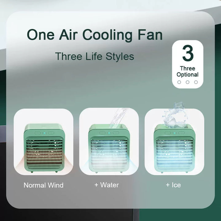 Unisex one size ultra-compact personal microclimate cooling cube for the desk with refillable water tank adjustable air guide vanes whisper-quiet USB-powered fan Kalsten