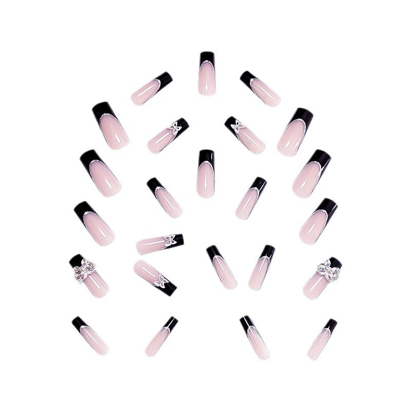 Glamorous artificial nails with rhinestone and butterfly elements Kalsten